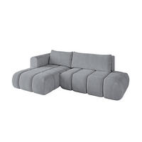 ECKSOFA Ottomane Links CLOUD-L 289x180x40 Hellgrau Velours - Hellgrau, Holzwerkstoff/Kunststoff (180/289cm) - ALTDECOR