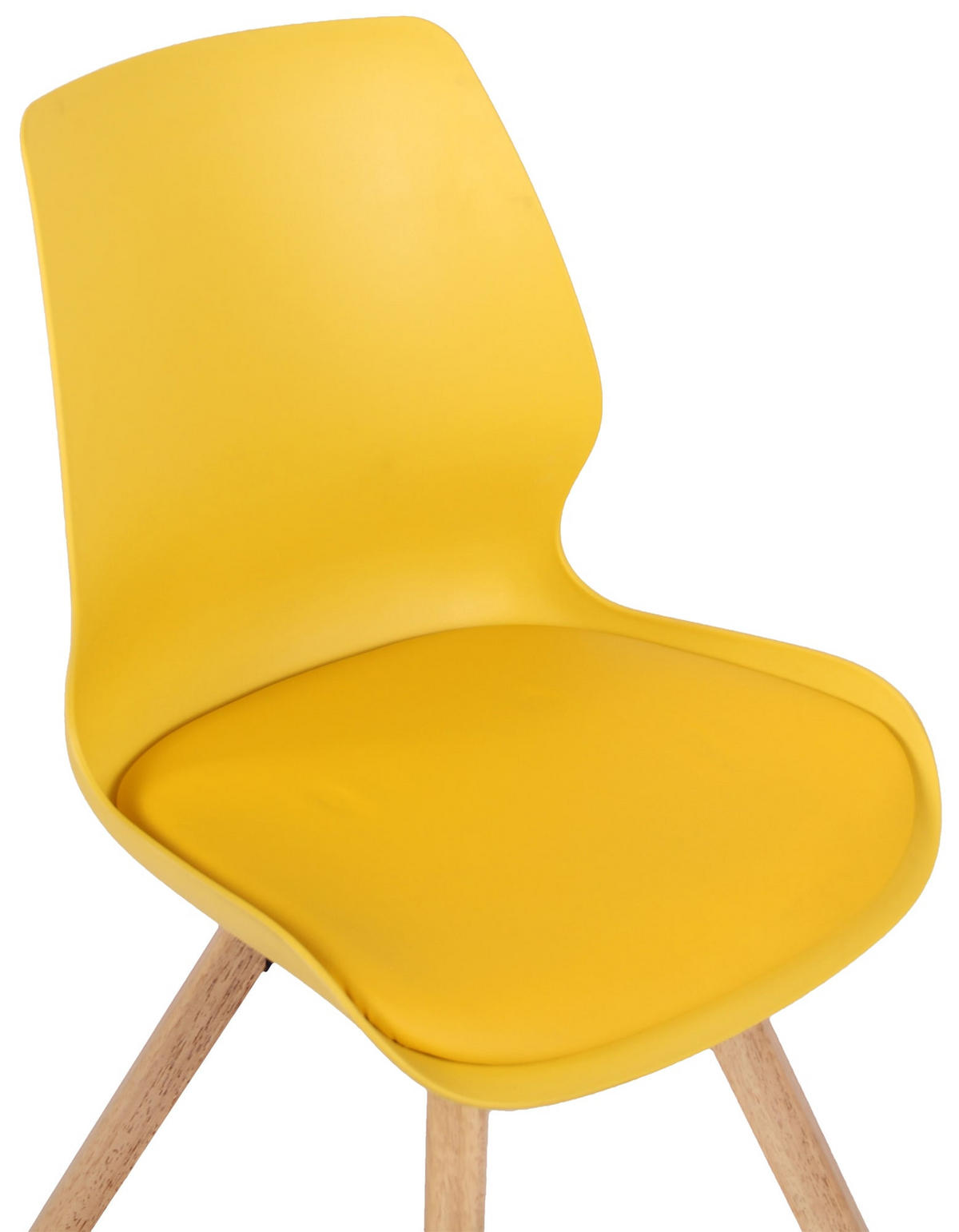 STUHL 2er Set Kunststoff gelb - Eukalyptusholzfarben/Gelb, Holz/Kunststoff (48/87/58cm) - CLP