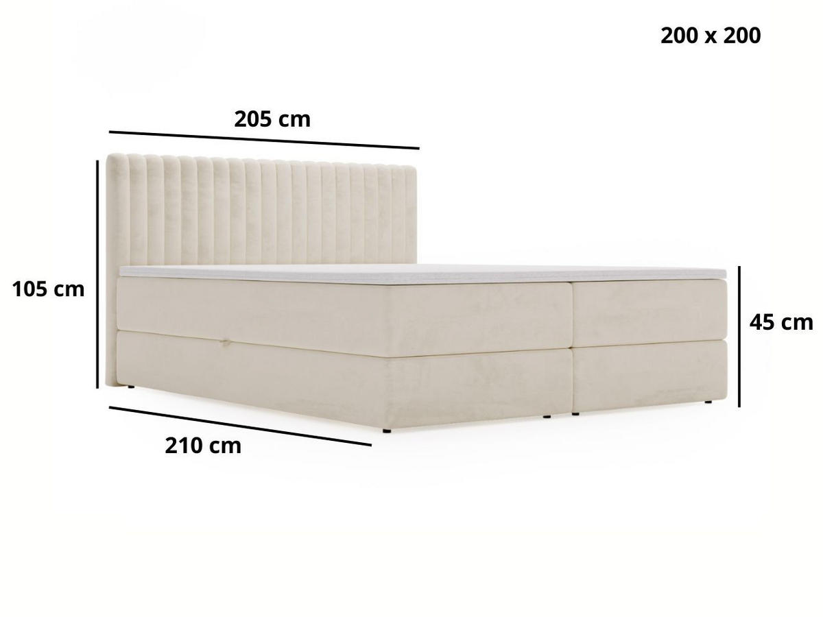 BOXBETT Marbella 200x200 Beige - Beige, Holz/Textil (200/200cm) - Graingold