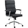 CHEFSESSEL Lederlook schwarz - Chromfarben/Schwarz, Textil/Metall (61/107/65cm) - CLP
