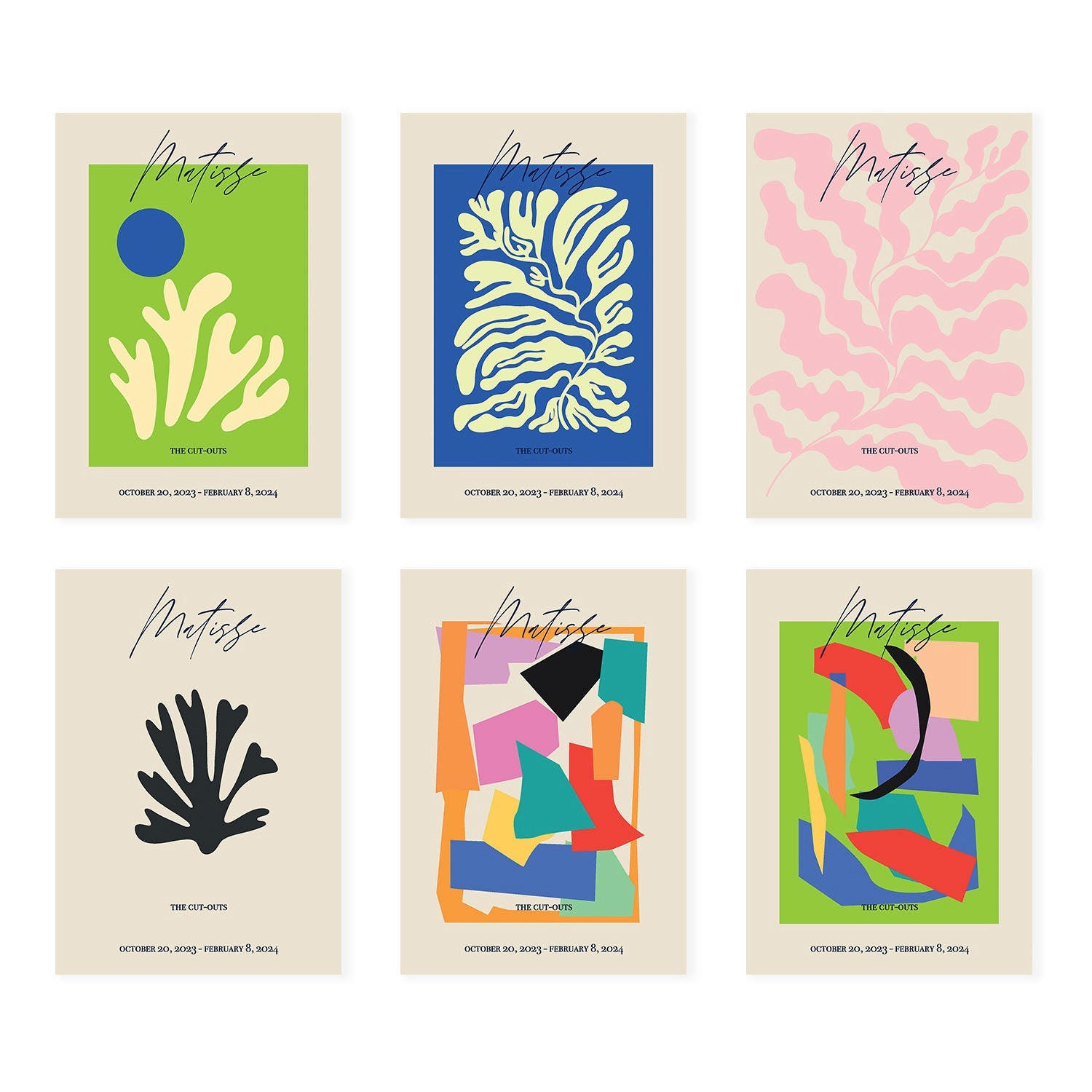 POSTER Set Mit 6 Illustrationen Von Henri Matisse A3 Rahmenlos - Klar, Papier (29/3cm) - Nacnic