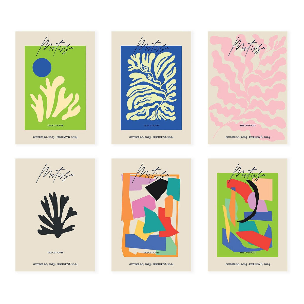 POSTER Set Mit 6 Illustrationen Von Henri Matisse A3 Rahmenlos - Klar, Papier (29/3cm) - Nacnic