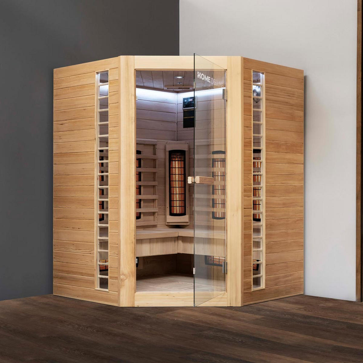 INFRAROTKABINE REDSUN DELUXE XXL - Braun, Holz (150/190/150cm) - Home Deluxe