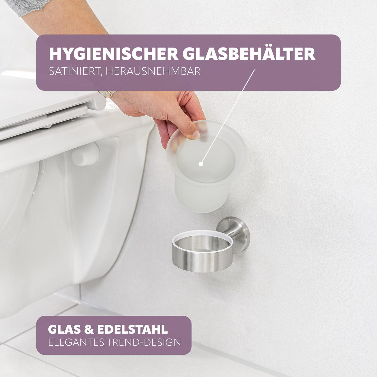 BADEZIMMER-ZUBEHÖR-SET PIAZZA 2tlg., Edelstahl, matt - Silberfarben, Metall (14.5/35/11.5cm) - bremermann