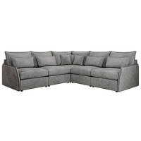 ECKSOFA VERSO L Hellgrau Velvet - Hellgrau/Schwarz, Kunststoff/Textil (270/270cm) - MKS
