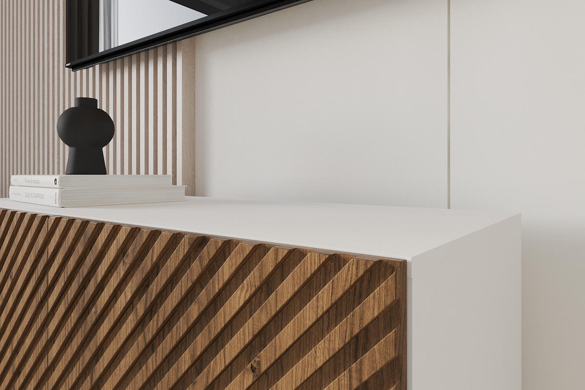 LOWBOARD ZENO-W 100x40x41 cm - Weiß / Schwarz - Schwarz, Holzwerkstoff (100/40/41cm) - ALTDECOR