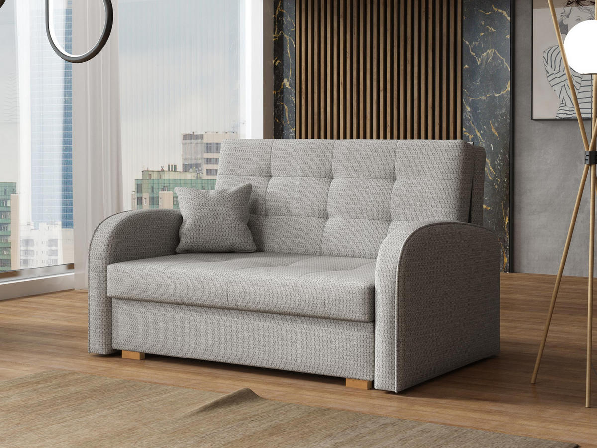 SCHLAFSOFA Viva Gold II - Hellgrau/Braun, Holz/Textil (133/85/98cm) - MIRJAN24