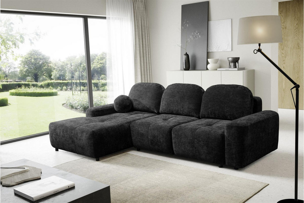 ECKSOFA Argos In Vibe - Schwarz, Holzwerkstoff/Textil (170/267cm) - Fun Möbel