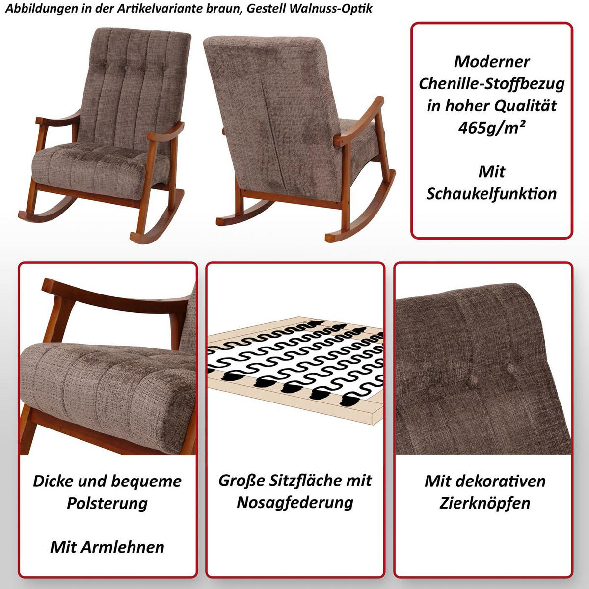 SCHAUKELSTUHL Orange - Terracotta/Orange, Textil (64/97/85cm) - MCW