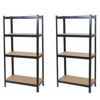 SCHWERLASTREGAL Schwarz, Braun 2er-Set - Schwarz/Braun, Metall (80/160/40cm) - MCW