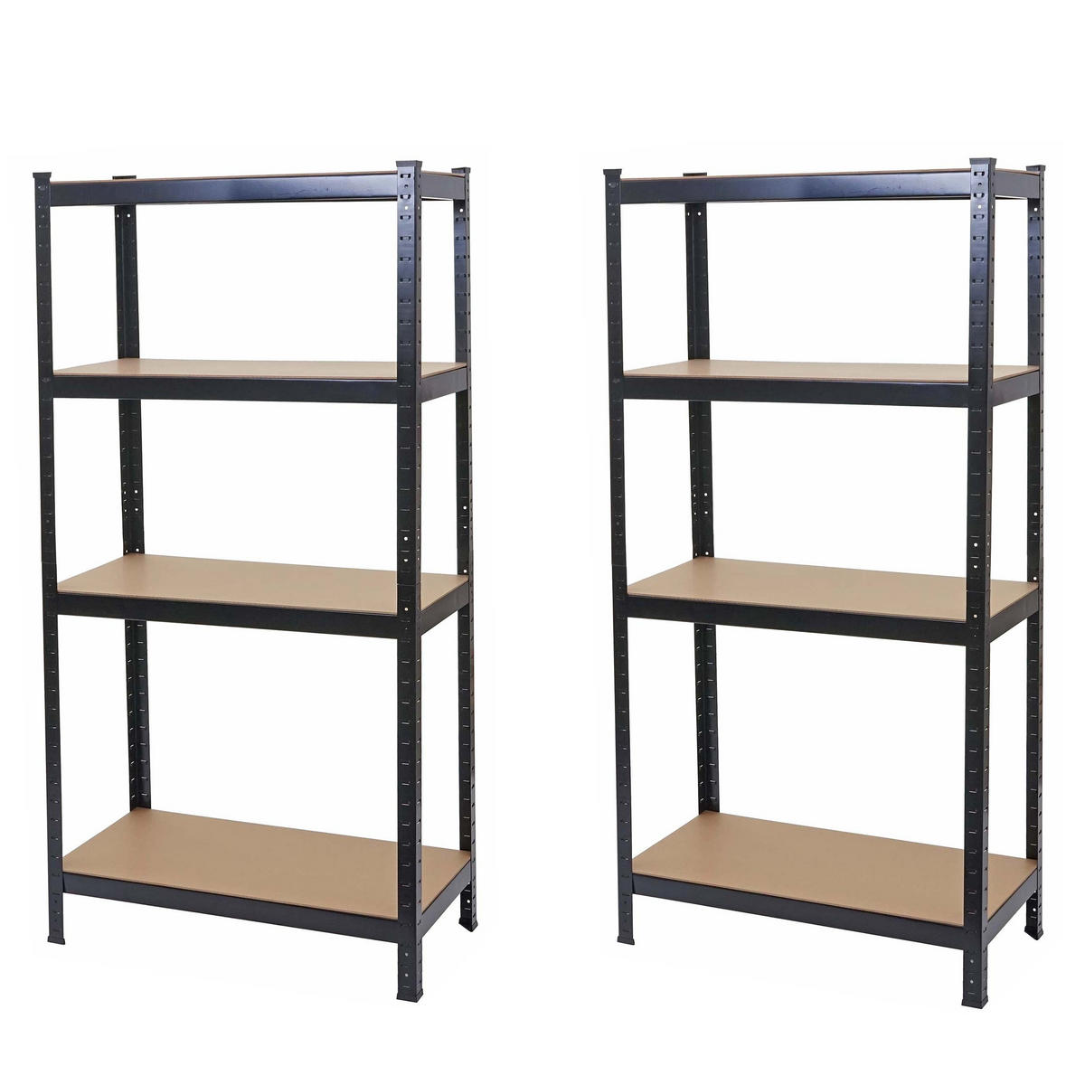 SCHWERLASTREGAL Schwarz, Braun 2er-Set - Schwarz/Braun, Metall (80/160/40cm) - MCW