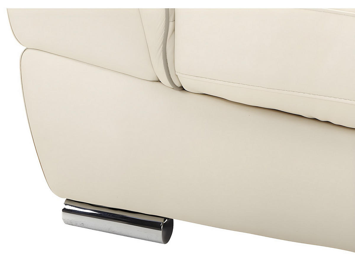 LEDERSOFA 2-Sitzer - Elfenbein - THIBAULT - Weiß, Leder (168/87/93cm) - Vente-Unique