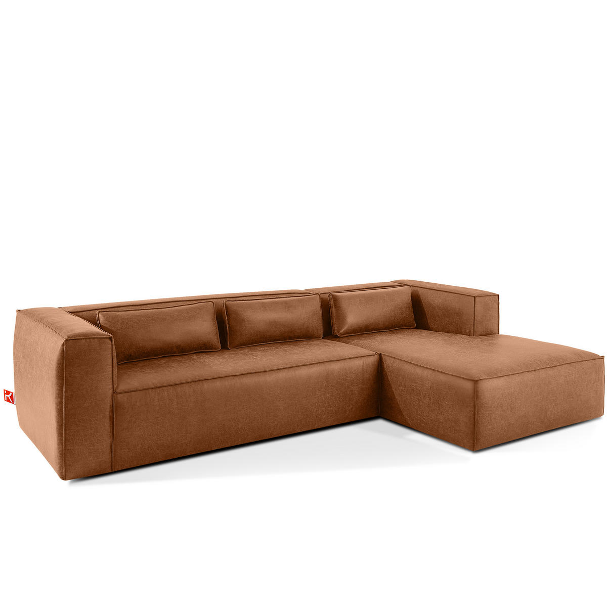 ECKSOFA RECHTS FEROX, Rot - Rot, Holz/Holzwerkstoff (300/175cm) - KONSIMO®