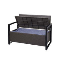 POLY-RATTAN 2ER SITZBANK Hellgrau, Grau - Hellgrau/Grau, Kunststoff (117/87/57cm) - MCW