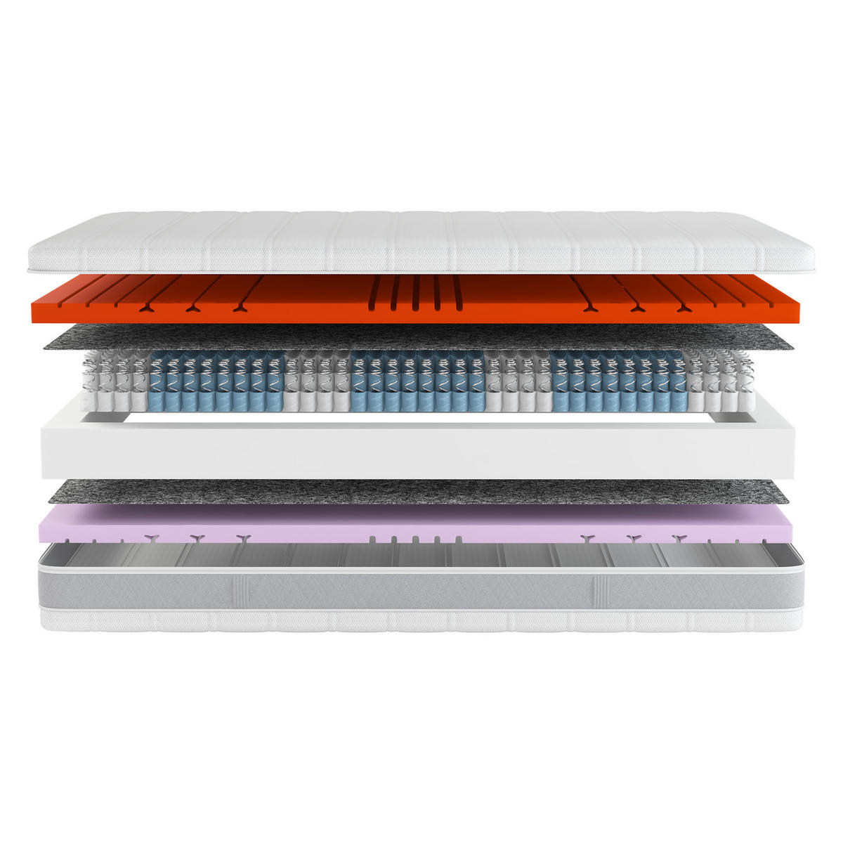 TASCHENFEDERKERN-MATRATZE "Sleep Balance TFK", H3/H4, 80 x 200 cm, Höhe: ca. 24 cm - Weiß, Textil (80/200cm) - Hn8 Schlafsysteme