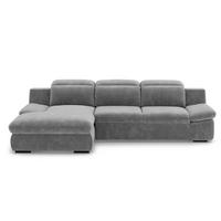 ECKSOFA mit Schlaffunktion und Bettkasten - Grau, Kunststoff/Textil (276/168cm) - Cotta