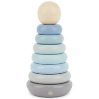 STAPELTURM Holz - ab 12 Monate - Blau, Holz (9/9cm) - Bieco Spielwaren