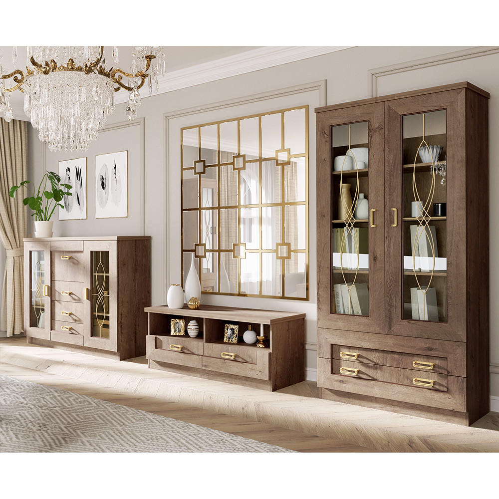 WOHNZIMMER-SET 3-TLG. Teora-161 - Braun, Holzwerkstoff (348/191/50cm) - Lomado