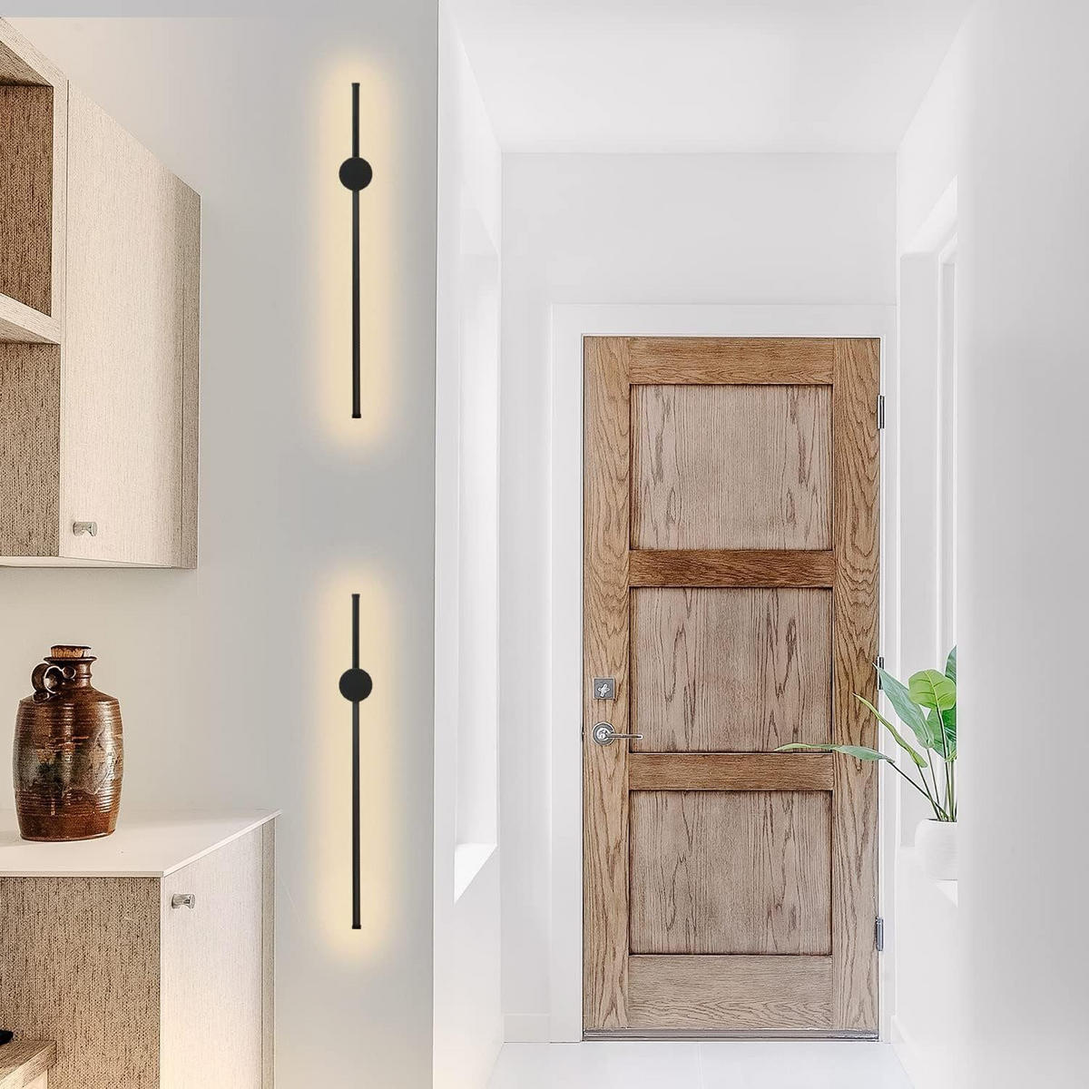 NÁSTĚNNÉ LED svítidlo Nastasi (sada 2 ks) - černá, kov (60/6/10cm) - Nettlife