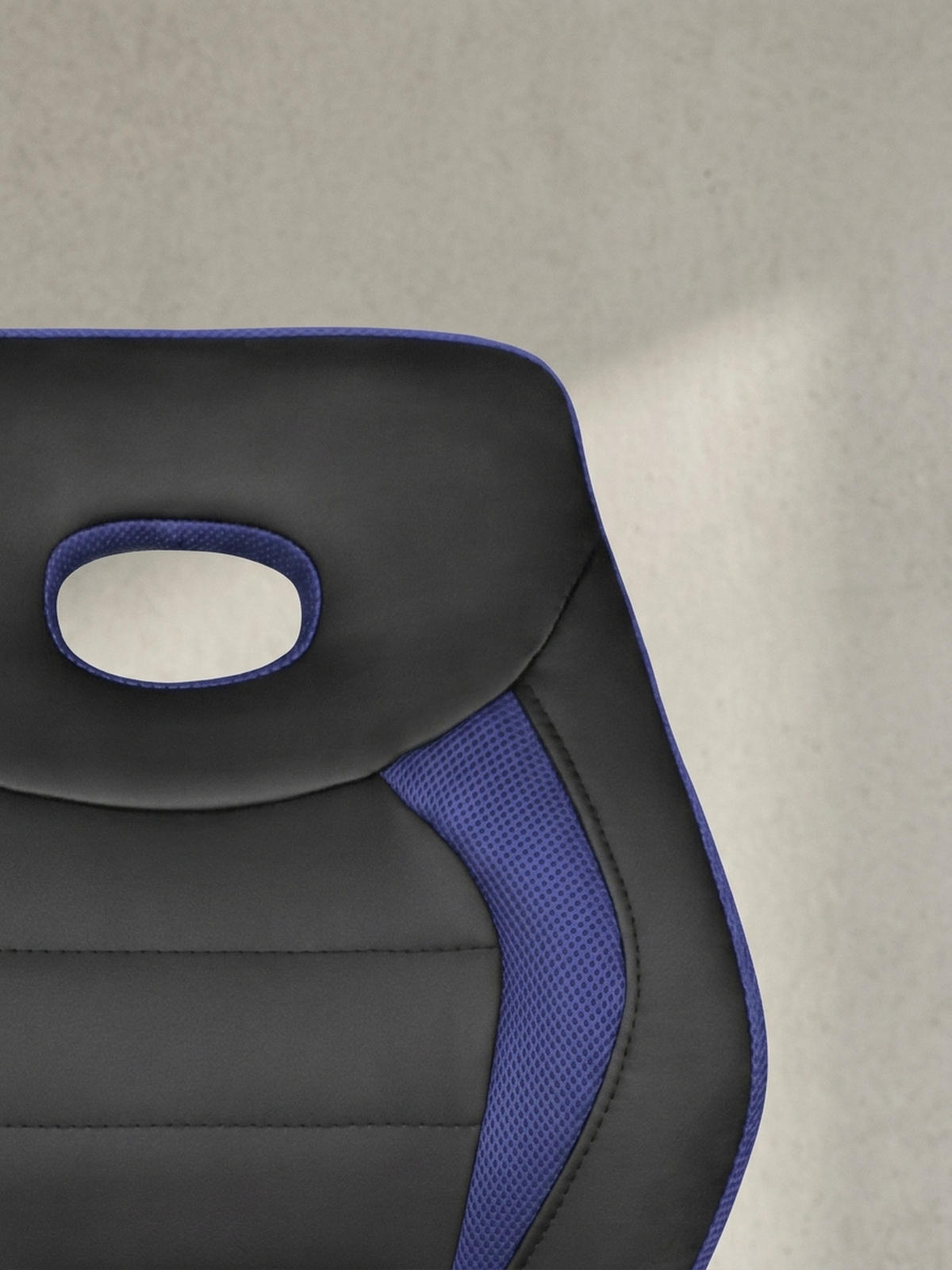 JUGENDDREHSTUHL Hohe Rückenlehne Schulterstütze Kunstleder Mesh, Blau 63x63x103 cm - Blau/Schwarz, Kunststoff/Textil (63/103/63cm) - KADIMA DESIGN