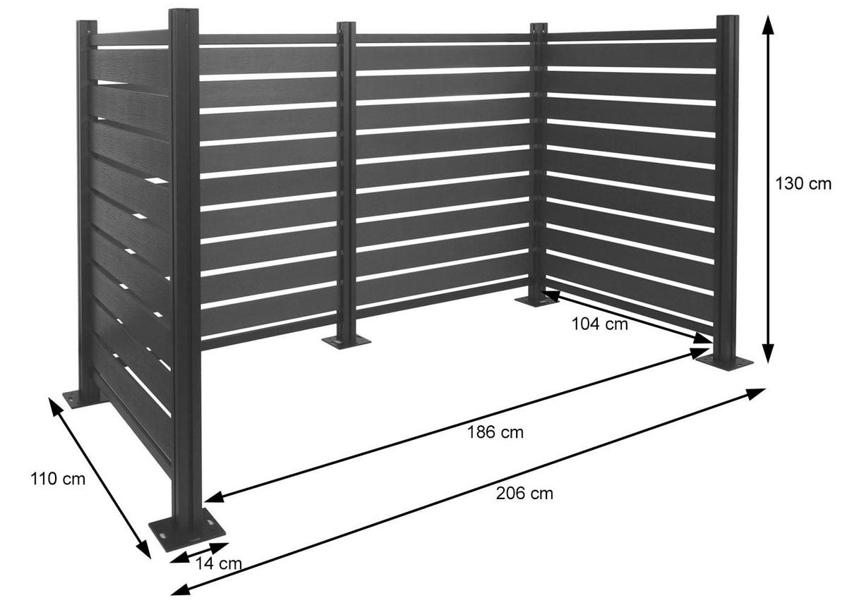 MÜLLTONNEN-ZAUN Hellbraun - Hellbraun, Metall (206/130/110cm) - MCW