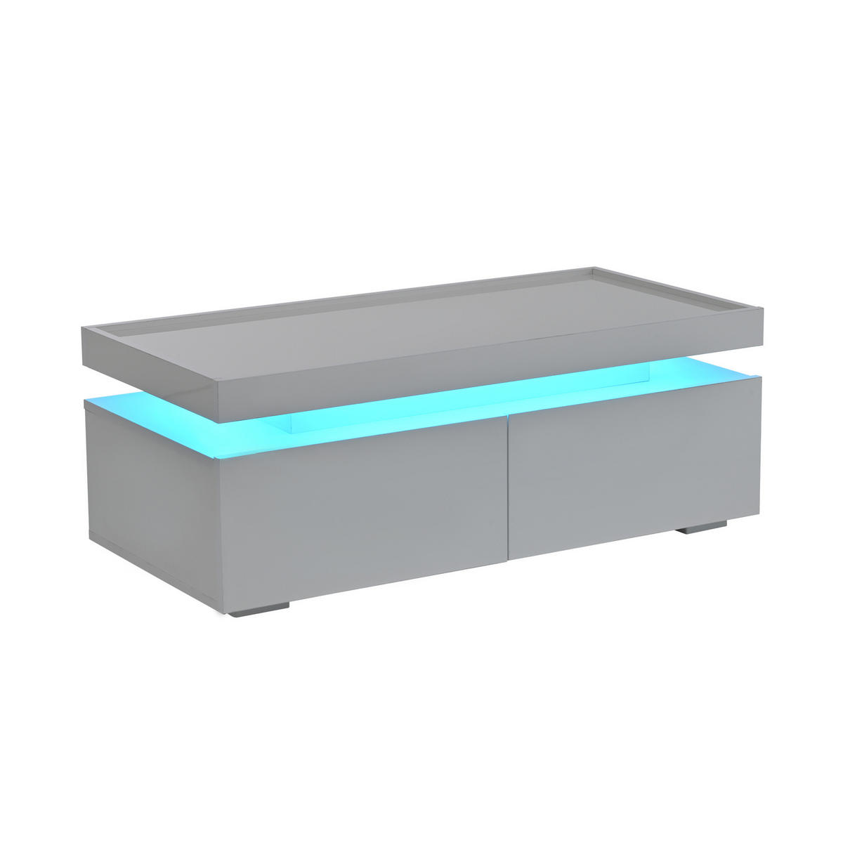 COUCHTISCH mit LED 95 x 45 x 35 cm Hochglanz Weiß - Weiß, Holzwerkstoff (95/45/35cm) - Meubliv