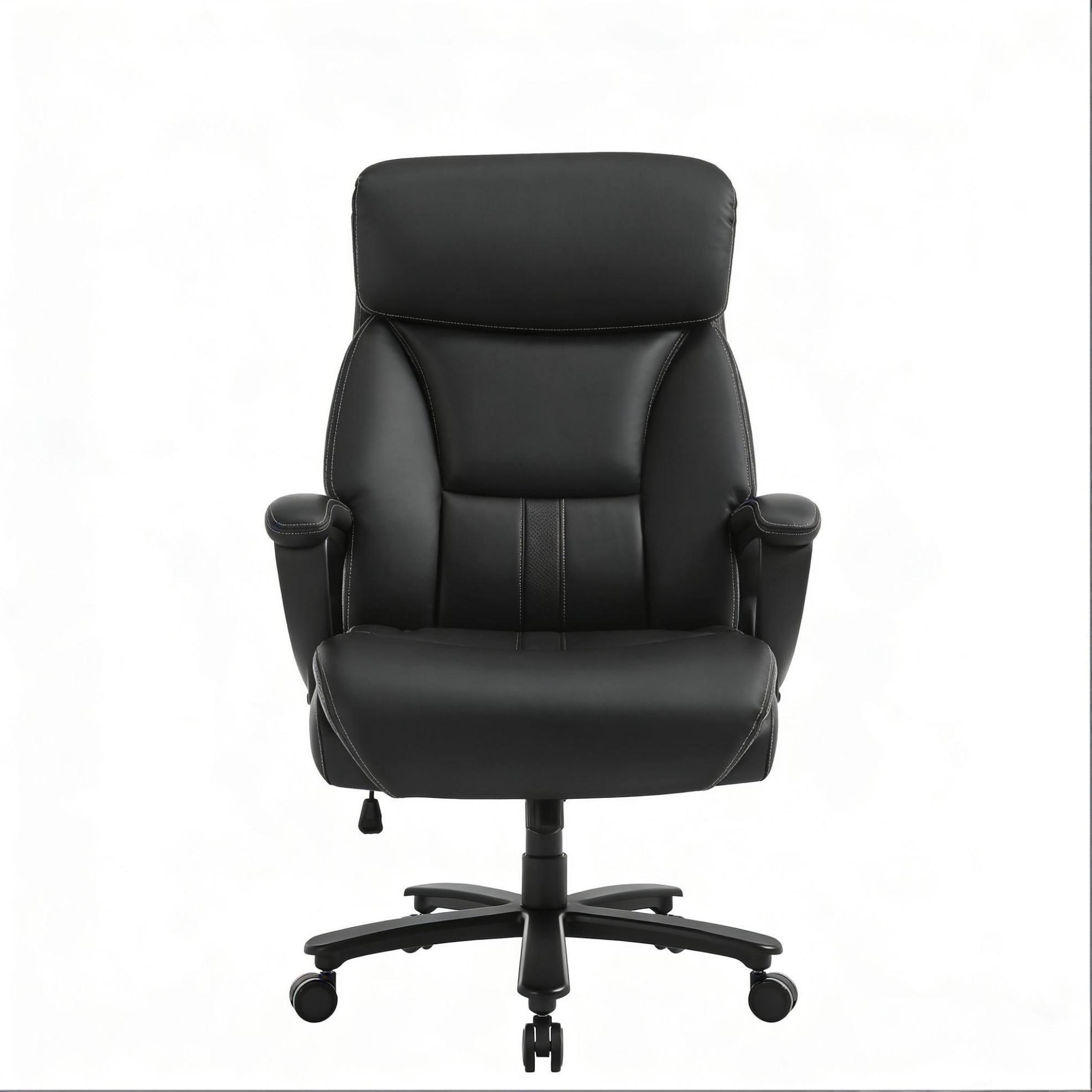 DREHSTUHL 86/72/127 cm schwarz aus Metall und PU mit Kopfstütze - Schwarz, Metall (86/127/72cm) - OKWISH