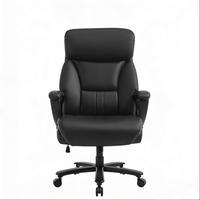 DREHSTUHL 86/72/127 cm schwarz aus Metall und PU mit Kopfstütze - Schwarz, Metall (86/127/72cm) - OKWISH