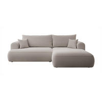 ECKSOFA Ovo Dunkelbeige Boucle - Schwarz/Mokka, Kunststoff/Textil (260/165cm) - Selsey