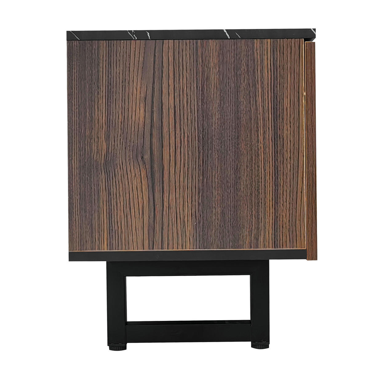 LOWBOARD 200/38/50 cm in Schwarz/Holzmaserung aus MDF mit LED-Beleuchtung - Schwarz, Holzwerkstoff (38/50/200cm) - OKMYHOME