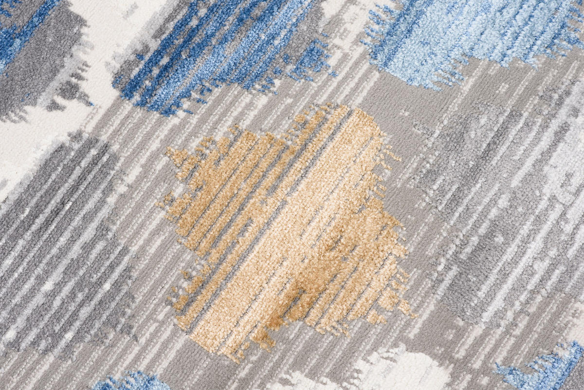 TEPPICH VALLEY Grau Blau 80/150 cm - Blau, Textil (80/150cm) - Tapiso