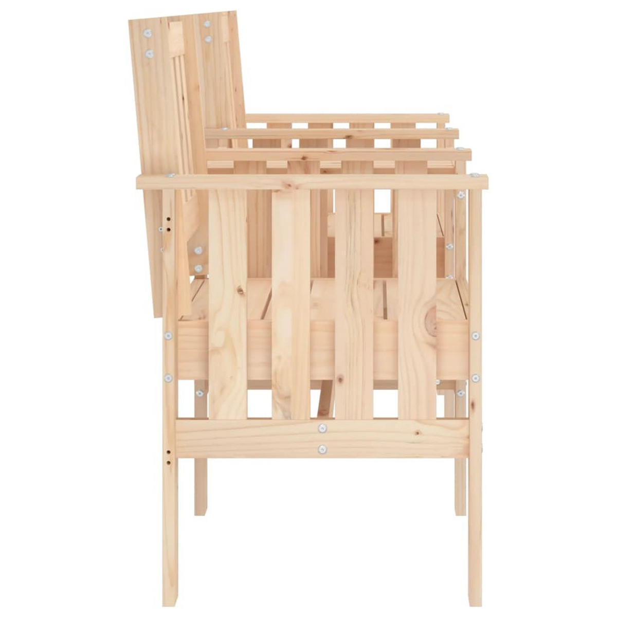 GARTENBANK mit Tisch 2-Sitzer Massivholz Kiefer - Braun, Holz (175/89/55cm) - furnicato