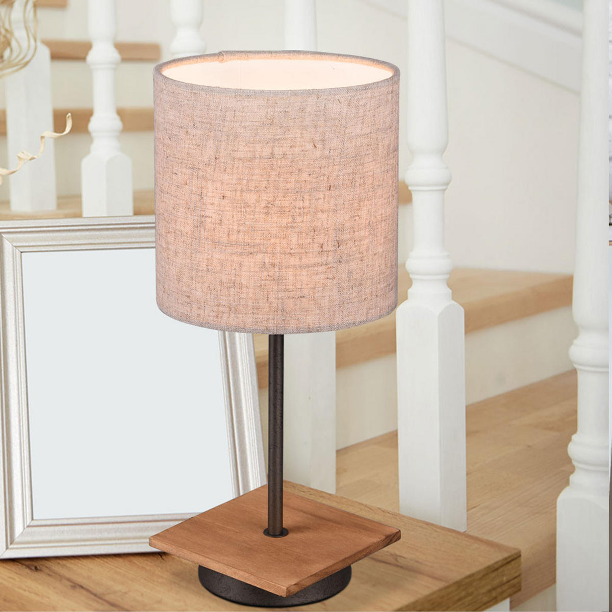 TISCHLEUCHTE Elmau Weiß Holz - Weiß, Holz (18/18/40cm)