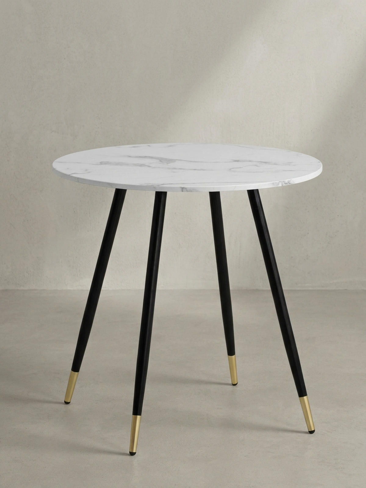 ESSTISCH Marmoroptik Metall Rund Modern, Weiß 75x75x76 cm - Goldfarben/Weiß, Holzwerkstoff/Metall (75/75/76cm) - KADIMA DESIGN