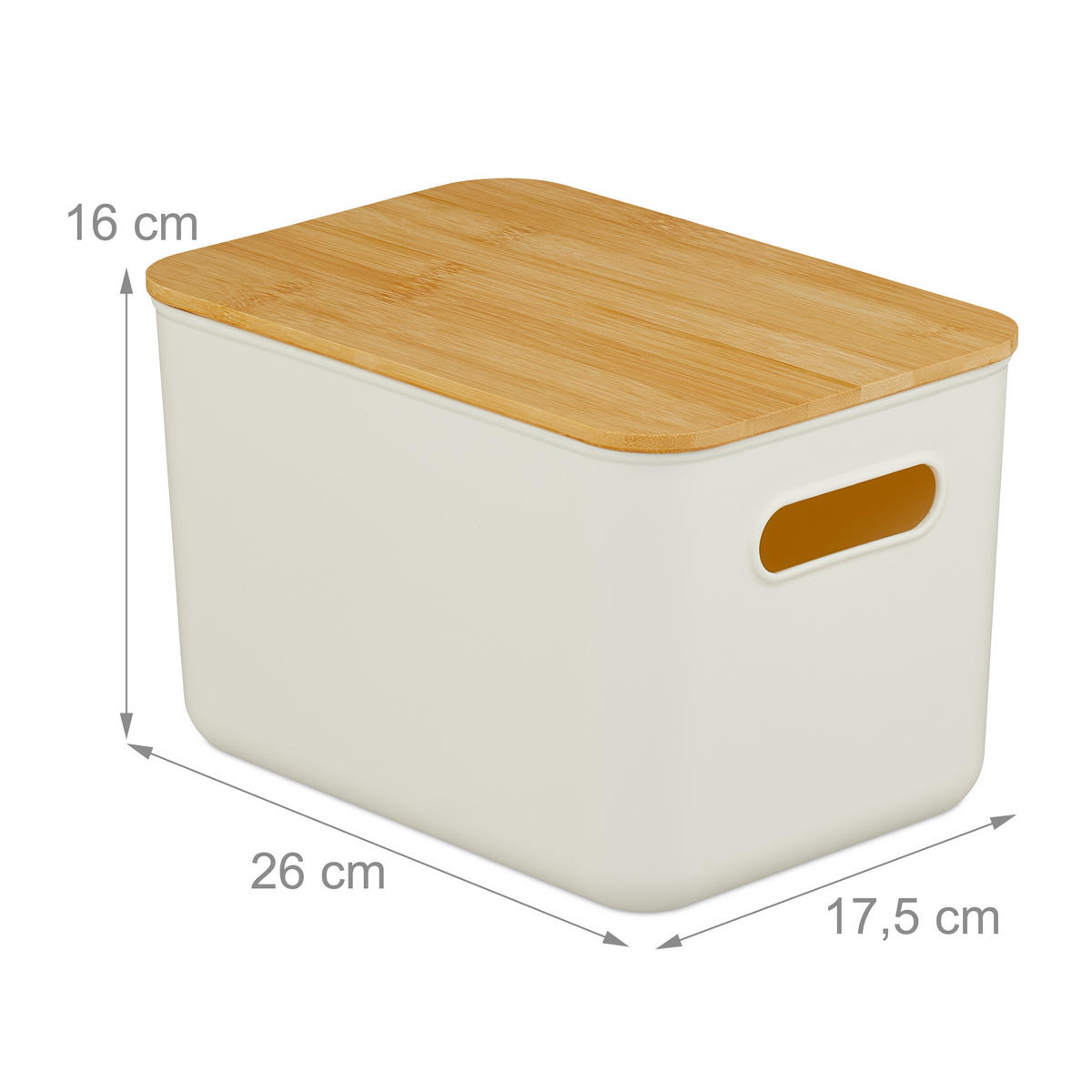 2XAUFBEWAHRUNGSBOX - Weiß, Holz/Kunststoff (26/16/17.5cm) - Relaxdays