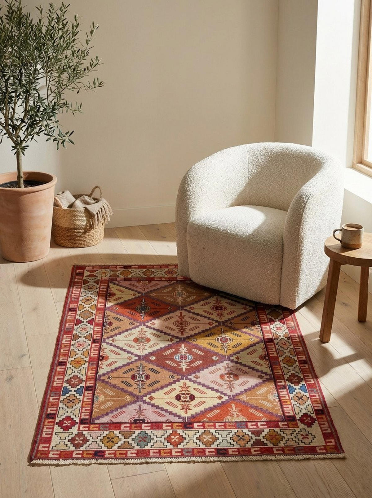 HANDWEBTEPPICH Sumak Shahsavan Mehrfarbig 151/108 cm Schurwolle - Multicolor, Textil (108/151cm) - Looma