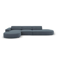 ECKSOFA links Jodie aus strukturiertem Stoff blau 4 Sitzplätze - Blau, Textil (166/342cm) - Micadoni