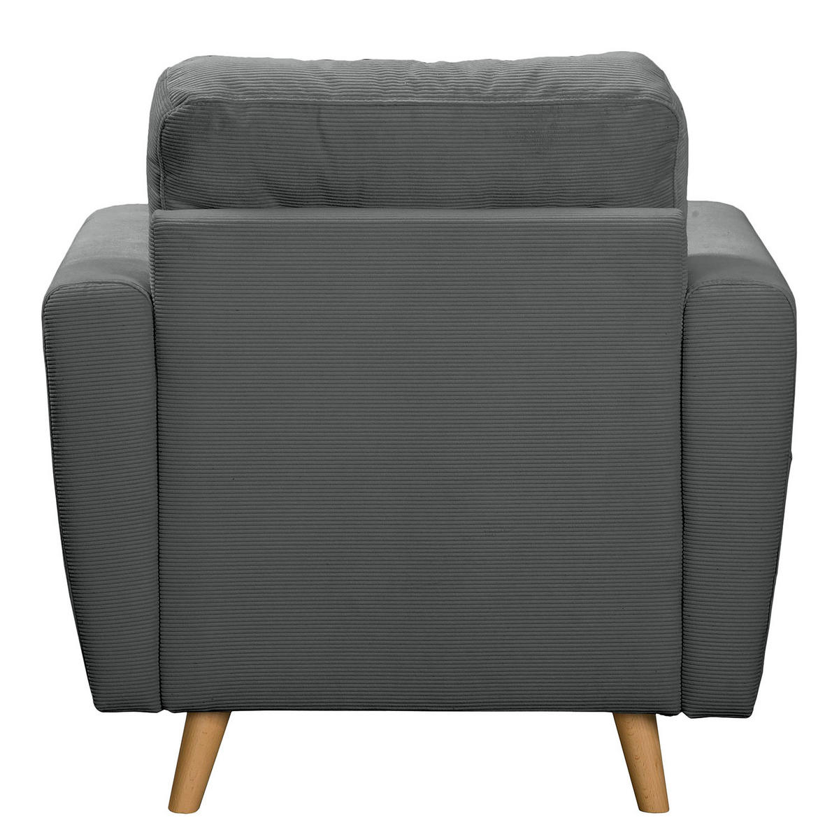 SESSEL - Anthrazit/Braun, Holz/Textil (80/90/87cm) - home24