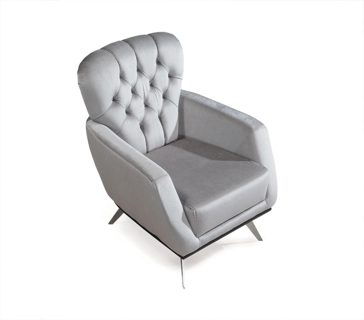 SITZGARNITUR Nova Hellgrau Stellvariante:3+3+1 - Hellgrau, Holz (230/78/95cm) - Villa Möbel