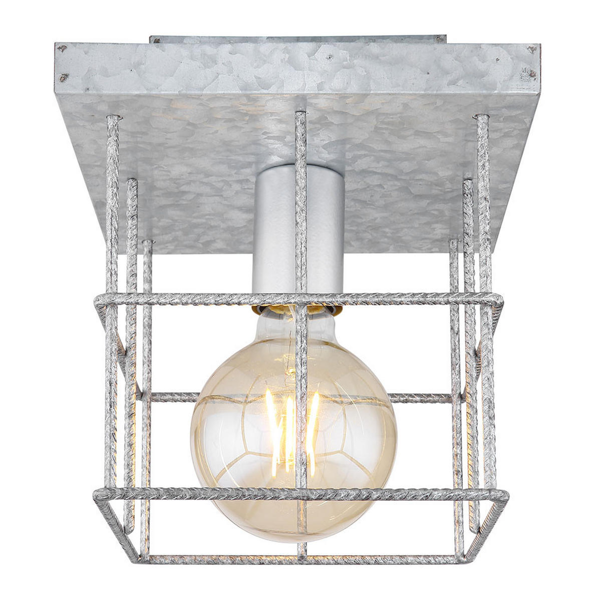 LED DECKENLEUCHTE Metall Silber - Silberfarben, Metall (20/20/20cm)
