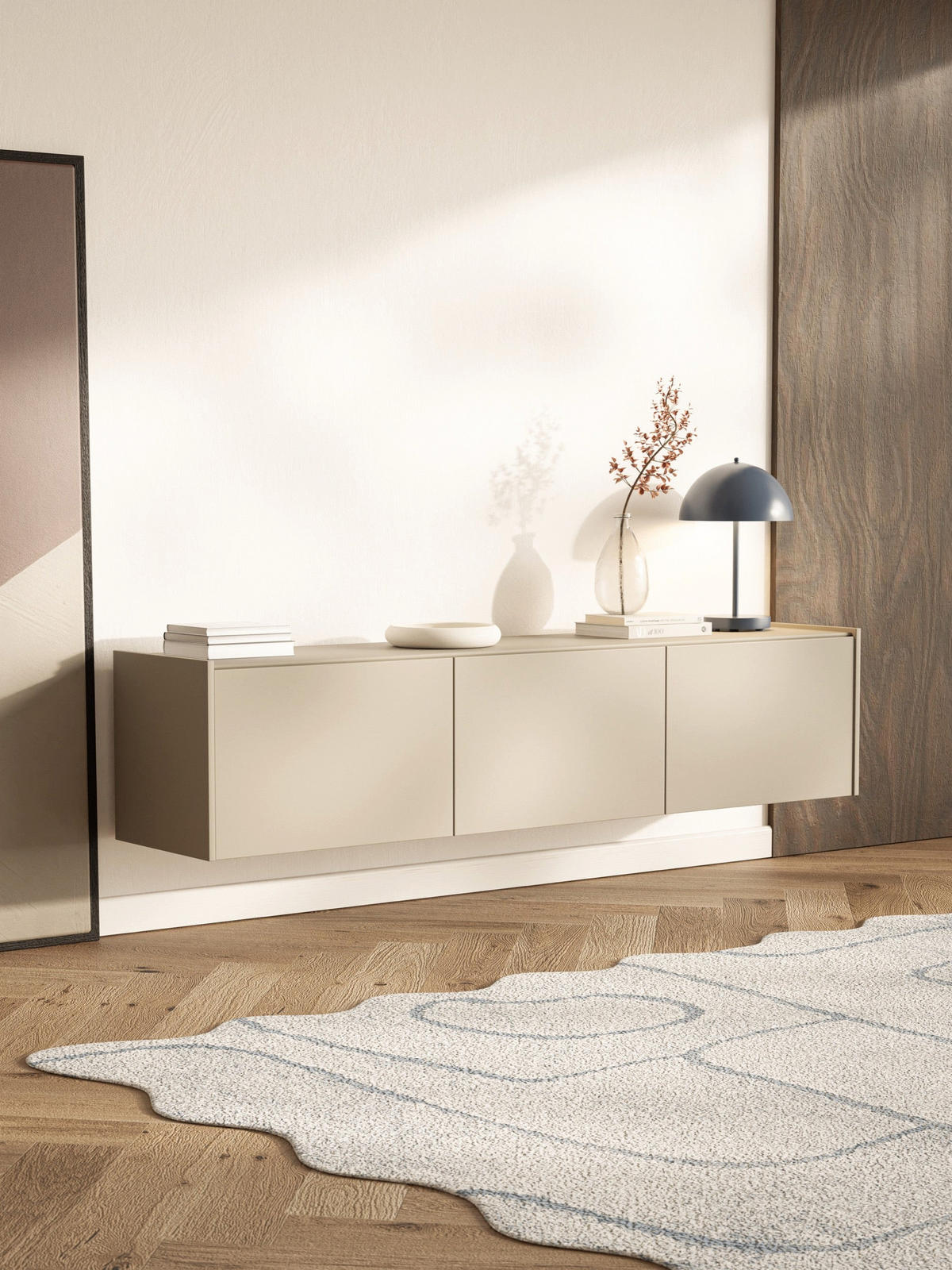 TV-LOWBOARD Magro 2-türig hängend oder stehend, Kaschmirgrau, 180 cm - Taupe, Holzwerkstoff (180/46.2/39cm) - Selsey