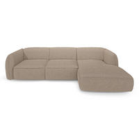 ECKSOFA RECHTS Bouclé-Stoff Taupe 272cm - Taupe, Textil (272/165cm) - Sia Home