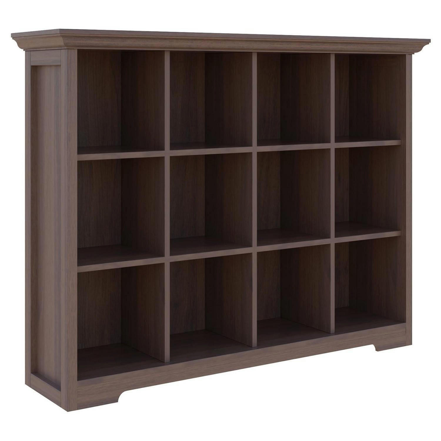 BÜCHERREGAL mit Sockel 12 Fächer Walnuss 127 x 99 cm - Braun, Holzwerkstoff (127/99/34cm)