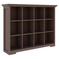 BÜCHERREGAL mit Sockel 12 Fächer Walnuss 127 x 99 cm - Braun, Holzwerkstoff (127/99/34cm)