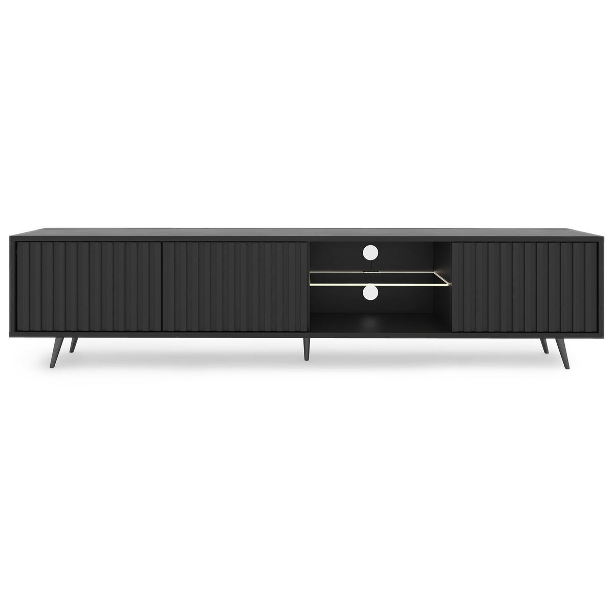 TV-SCHRANK Bello Schwarz 175 cm - Schwarz, Holzwerkstoff (175/43.5/31.3cm) - Selsey