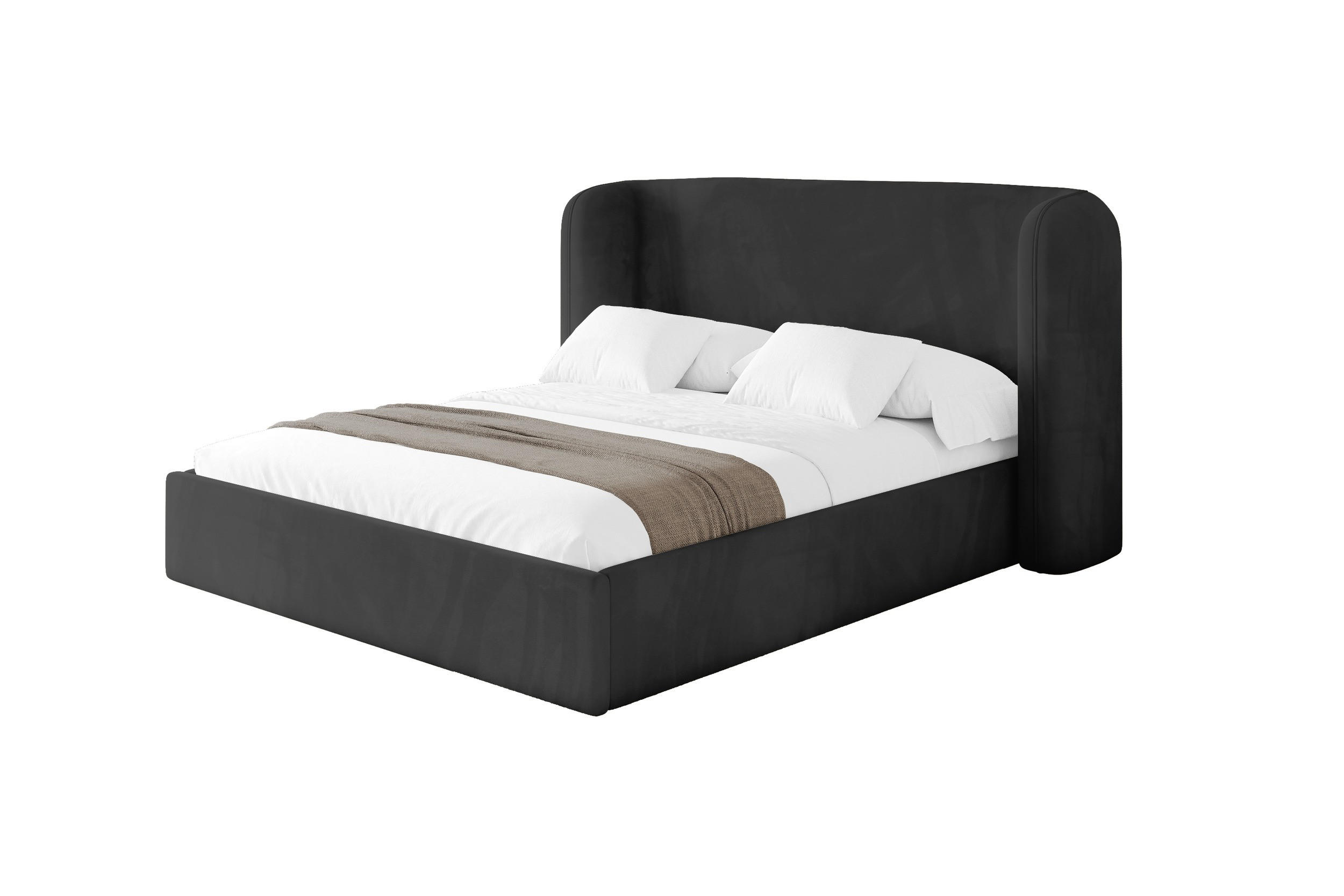 Altdecor Polsterbett Schwarz 180x200 cm