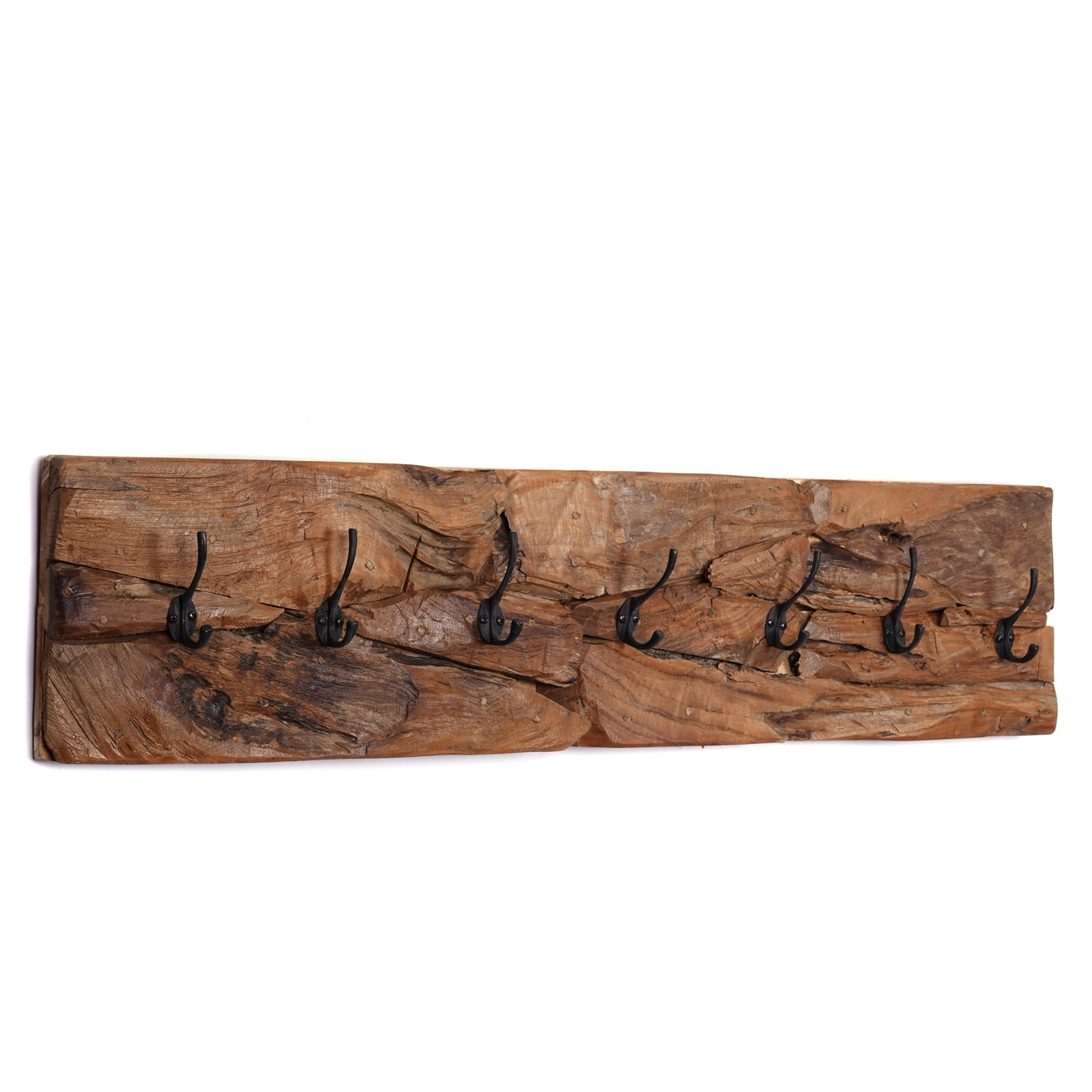 WANDGARDEROBE Mina 90 7 Haken, Treibholz, naturfarben - Naturfarben, Holz (90/20/7cm) - CREEDWOOD