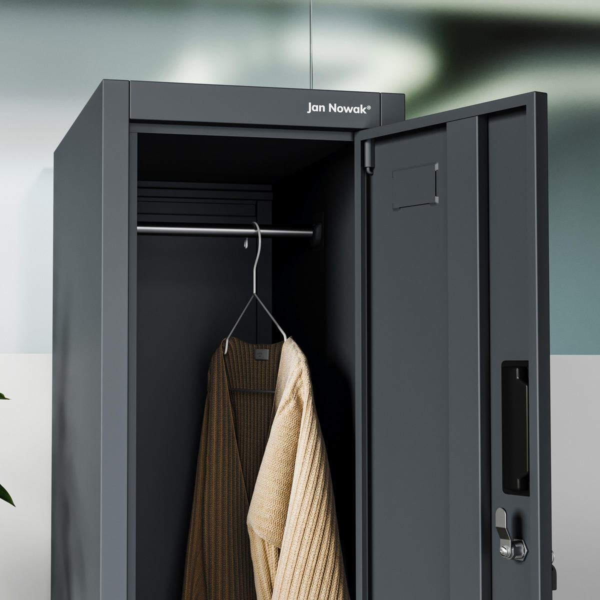 MITARBEITER-GARDEROBENSCHRANK BARTEK 1 PLUS - Anthrazit, Metall (29/172/45cm)