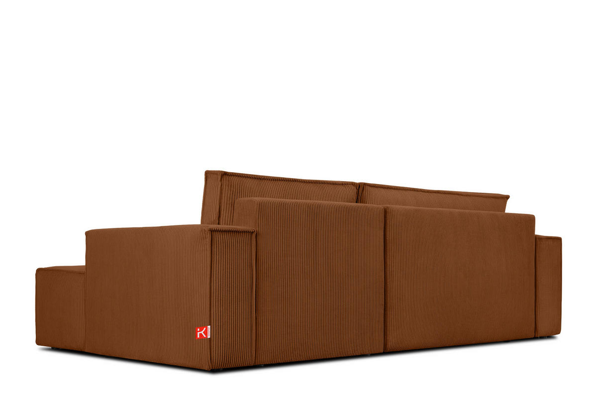 ECKSCHLAFSOFA-RECHTS NAPI in Pet Friendly Cord-Stoff, rot - Rot/Schwarz, Textil (262/148cm) - KONSIMO®