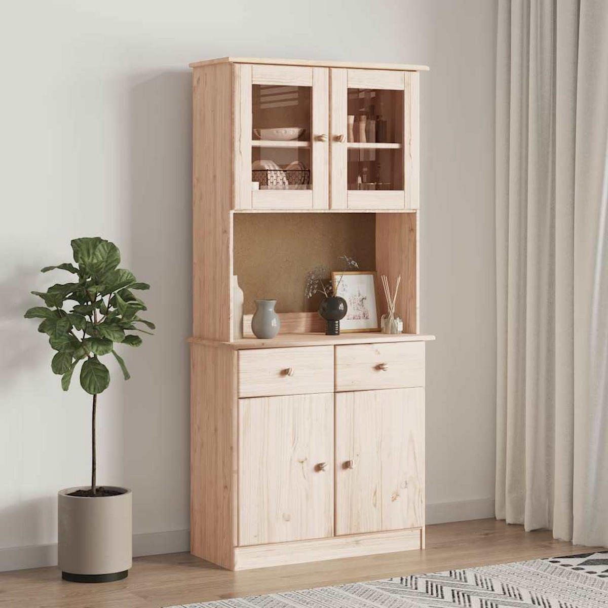 HIGHBOARD Alta 77/35/165 Cm Massivholz Kiefer - Braun, Holz (35/165/77cm) - vidaXL
